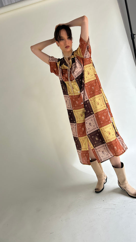 shirt dress silk western aesthetic