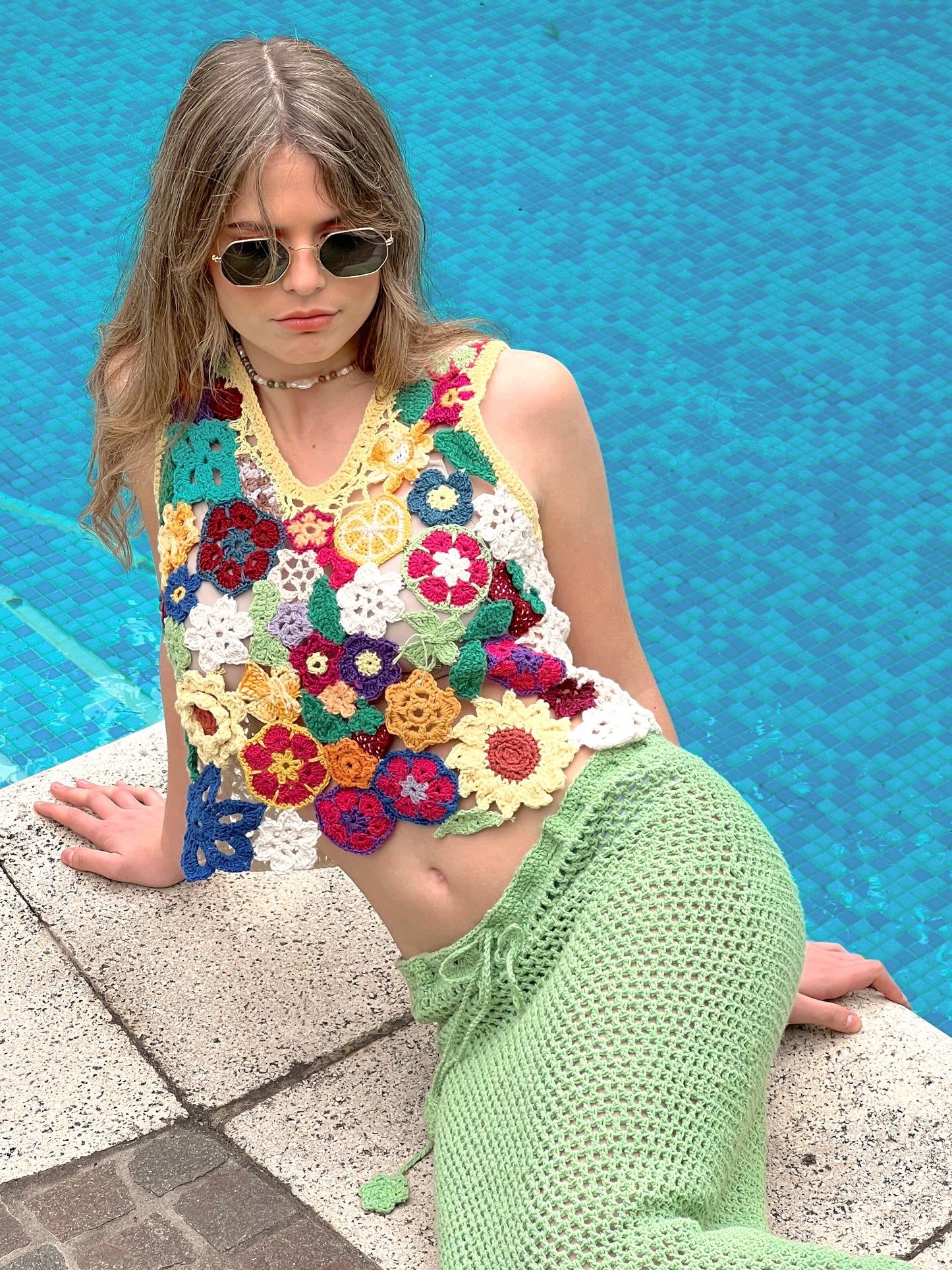 colorful crochet top